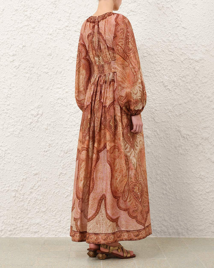 Wanderlust Long Sleeve Midi | Tapestry Burgundy