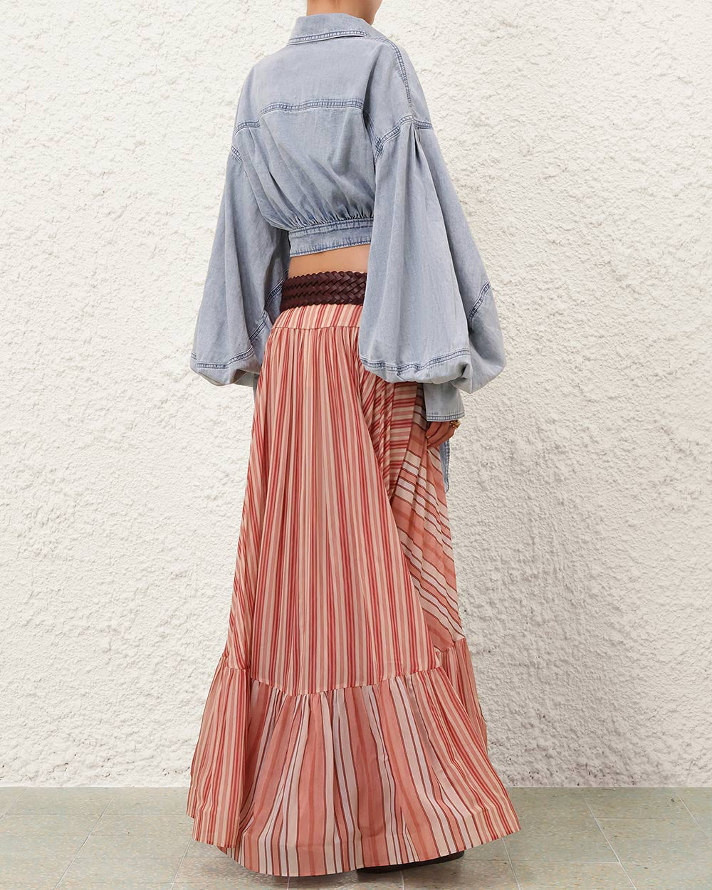 Rebellion Bohemian Midi Skirt | Red Stripe