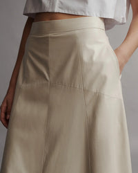 Kennedy Leather Skirt | Cream