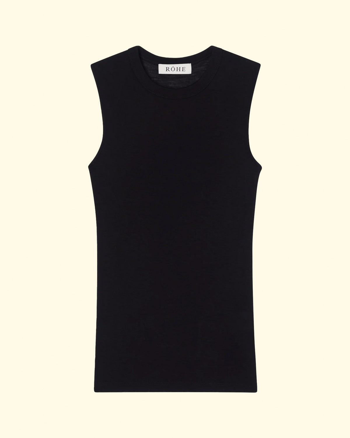 Fine Merino Sleeveless Crewneck | Black