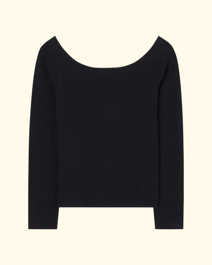 Off Shoulder Knitted Long Sleeve | Black