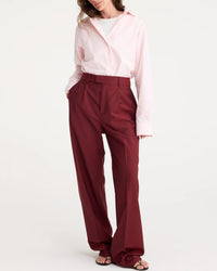 Wide Leg Single Pleated Trousers | Port Changeant