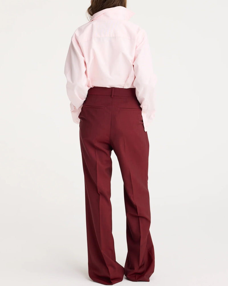 Wide Leg Single Pleated Trousers | Port Changeant