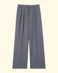 Wide Leg Tailored Trousers | Dark Grey Melange