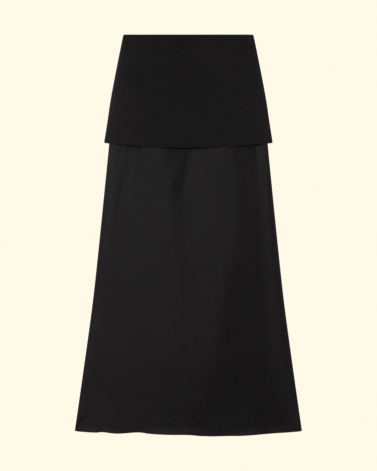 Integrated Fluid Silk Skirt | Black