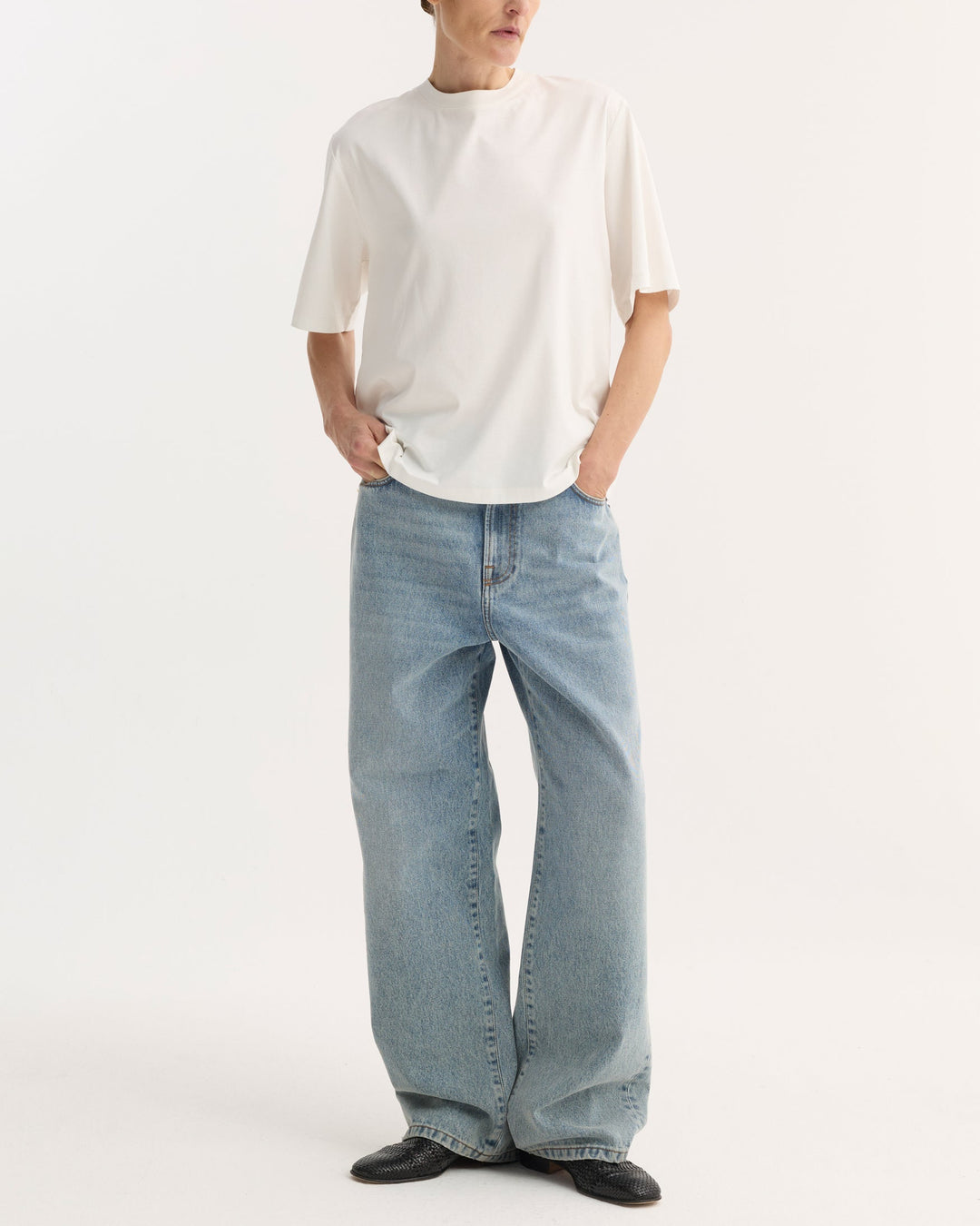 Oversized Cotton Silk T-Shirt | Off White