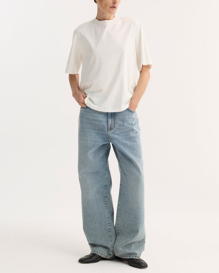 Oversized Cotton Silk T-Shirt | Off White