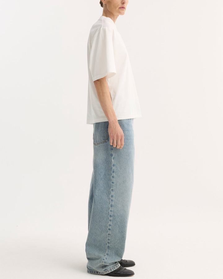 Oversized Cotton Silk T-Shirt | Off White