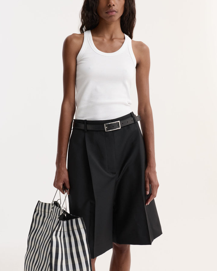 Scoop Neck Rib Top | Optic White