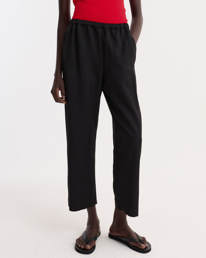 Cropped Wide Leg Trousers | Black