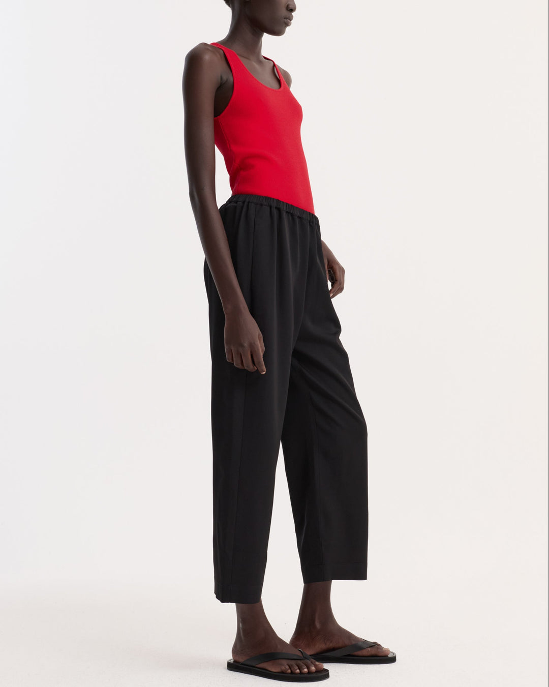 Cropped Wide Leg Trousers | Black