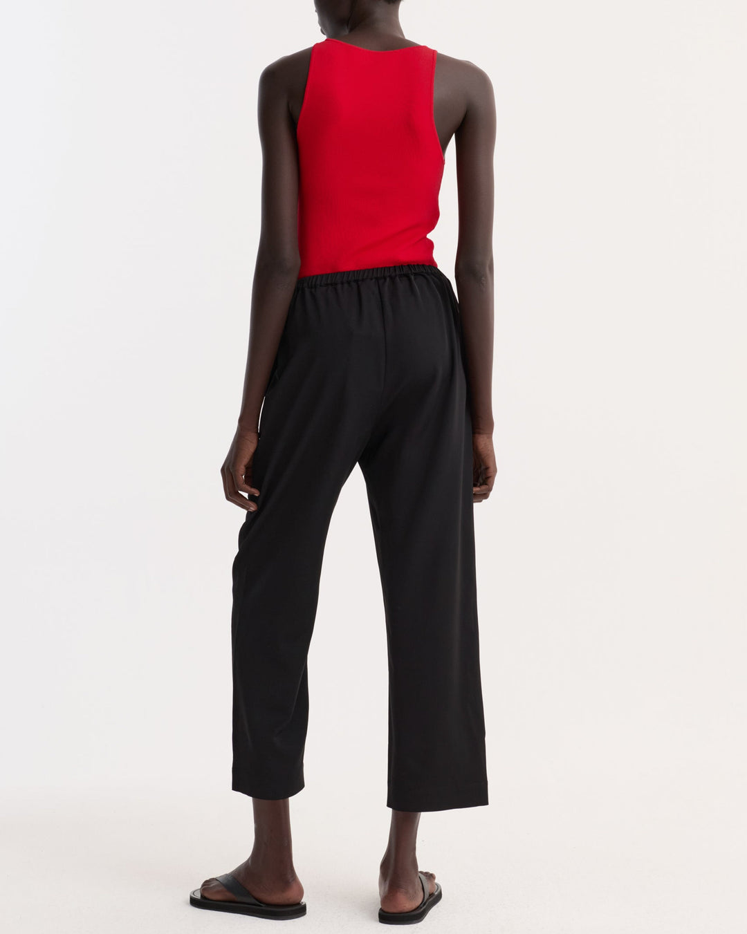 Cropped Wide Leg Trousers | Black