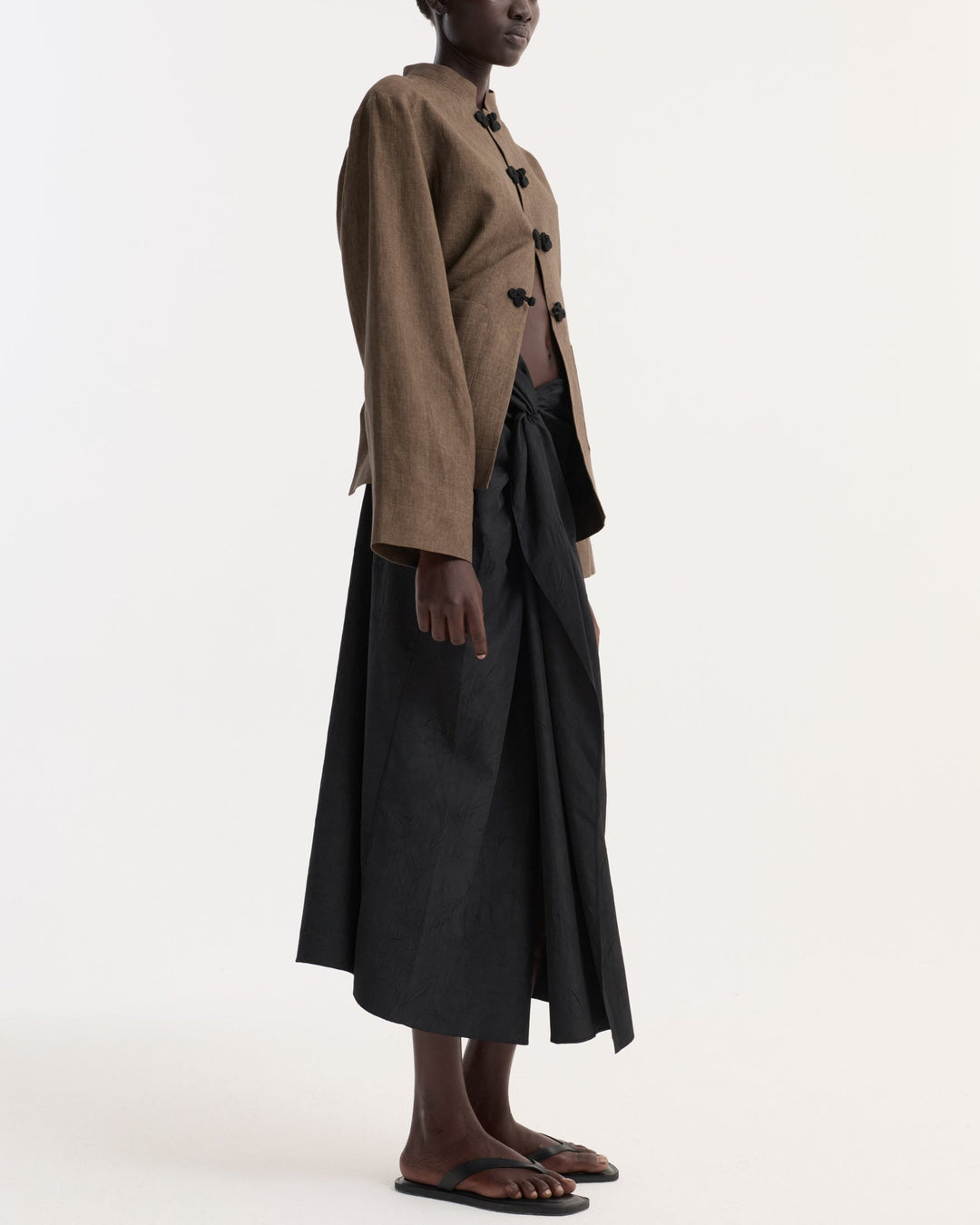 Sarong Textured Skirt | Black