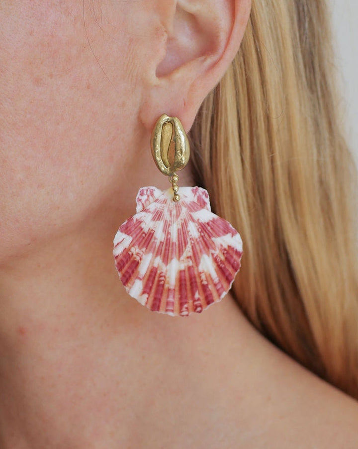 Mixed Shell Drop Earring | Pink Shell