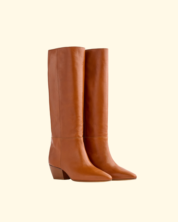 Leather High Boots | Cuoio