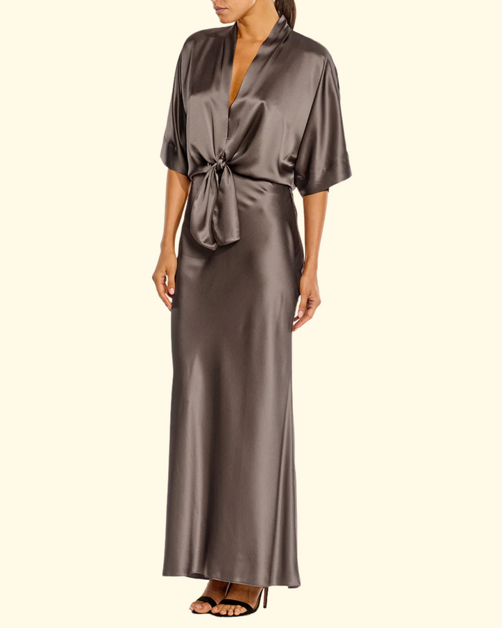 Dolman Tie Front Blouse | Steel