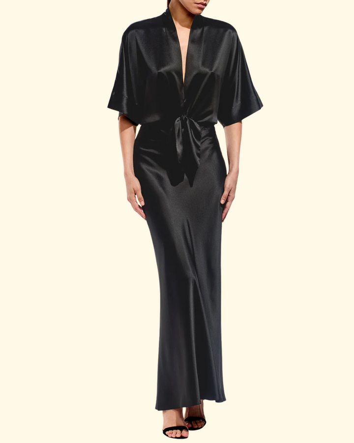 Dolman Tie Front Blouse | Black