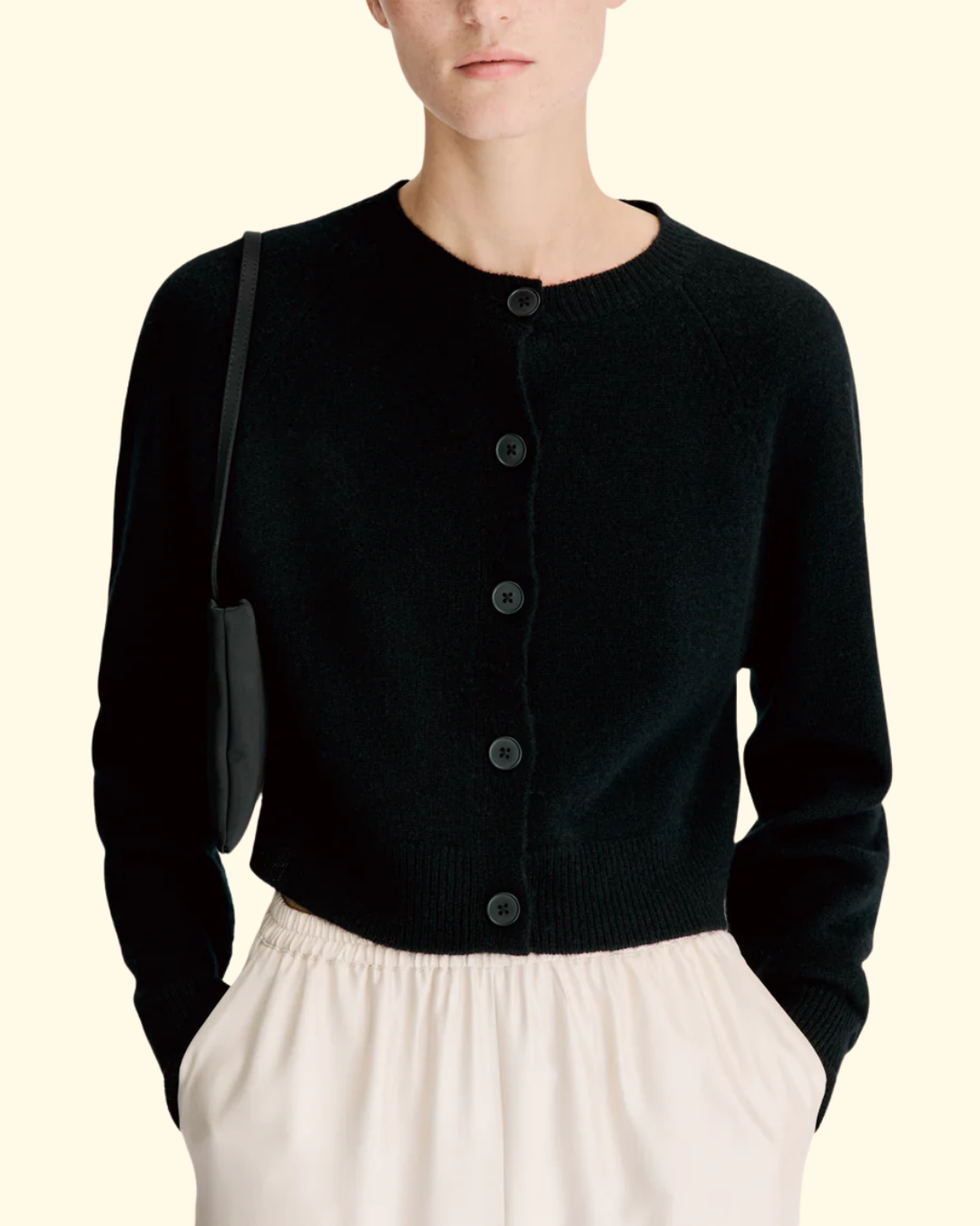 Heike Cropped Cardigan | Black