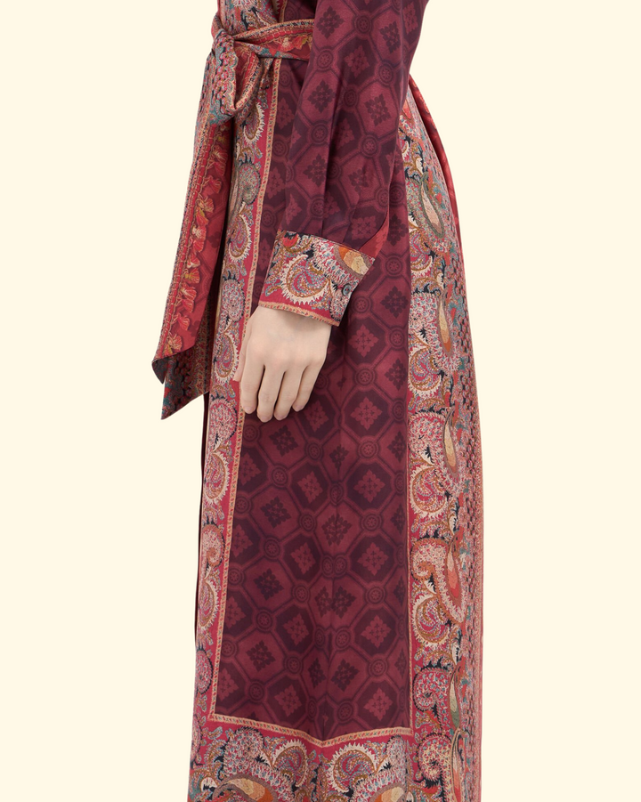 Aloe Shirt Dress Silk | Red Multi Color