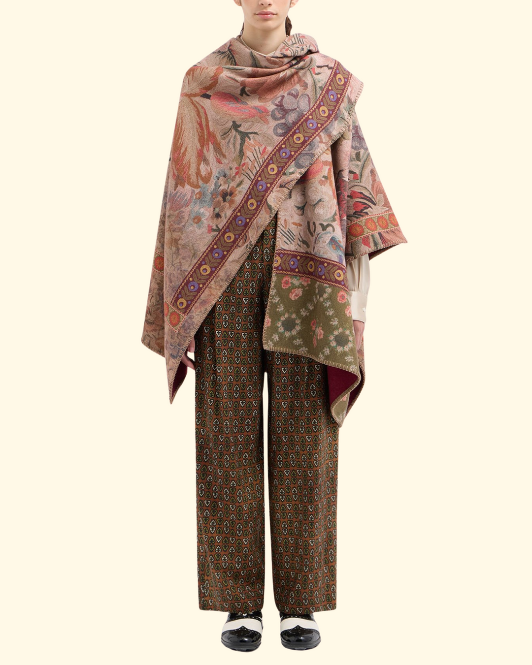Pancake Poncho Cape Wool | Multi Color