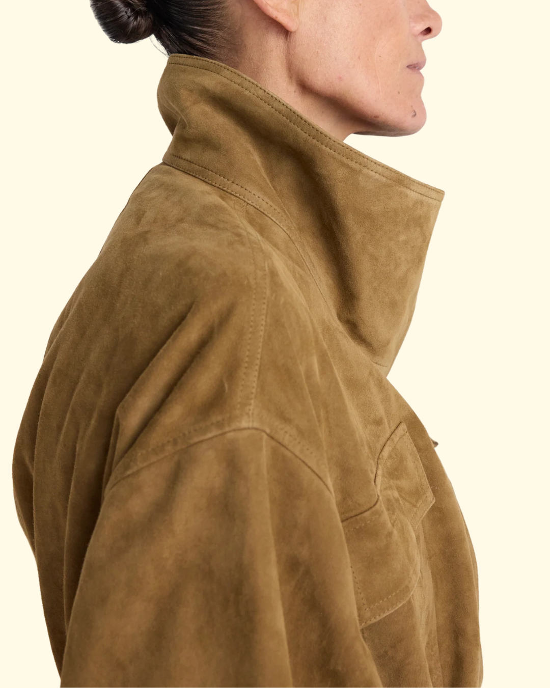 Sculptural Suede Jacket | Sage