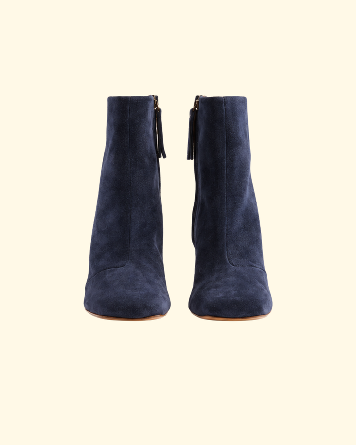 Square toe round heel suede Ankle Boots | Notte