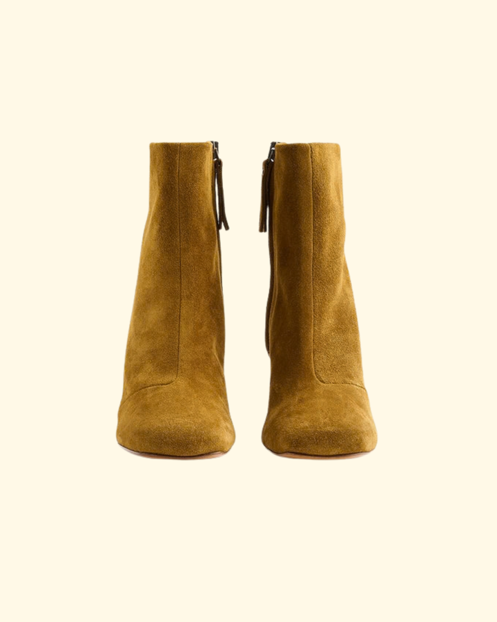 Square toe round heel suede Ankle Boots | Vintage