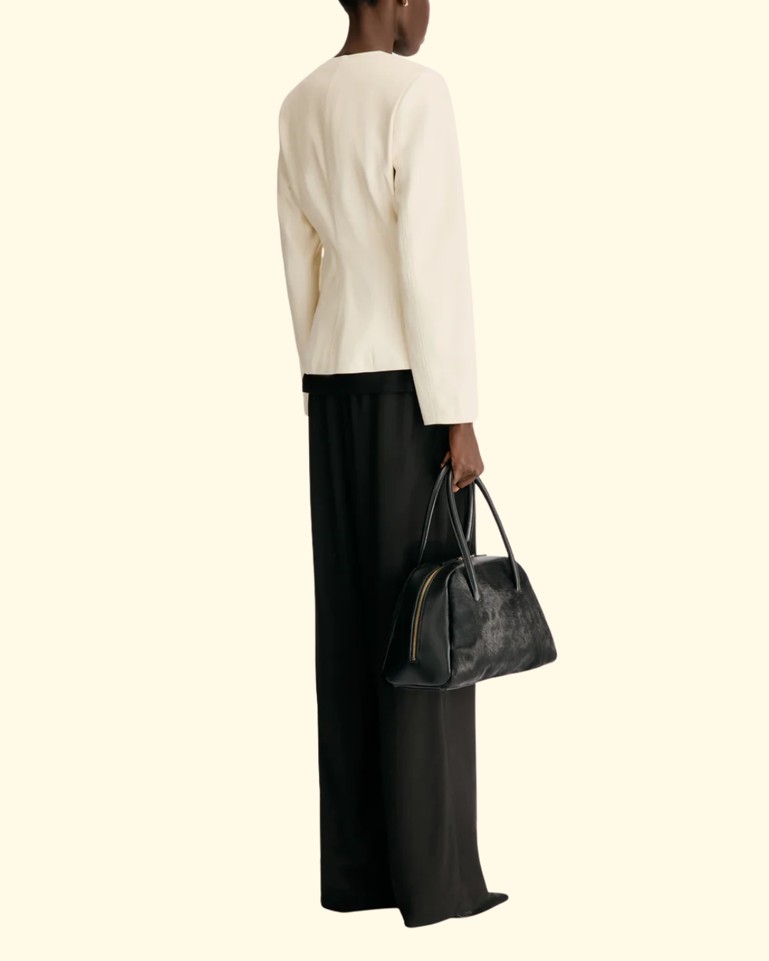 Adea Collarless Jacket | Ivory