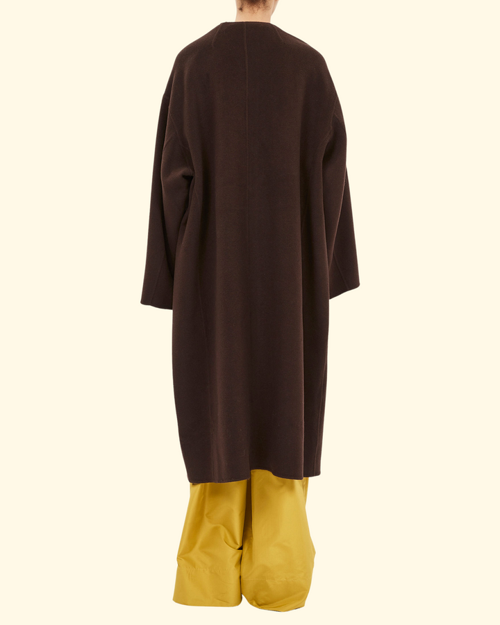 Fernanda Double Faced Wool Oversized Coat | Sable