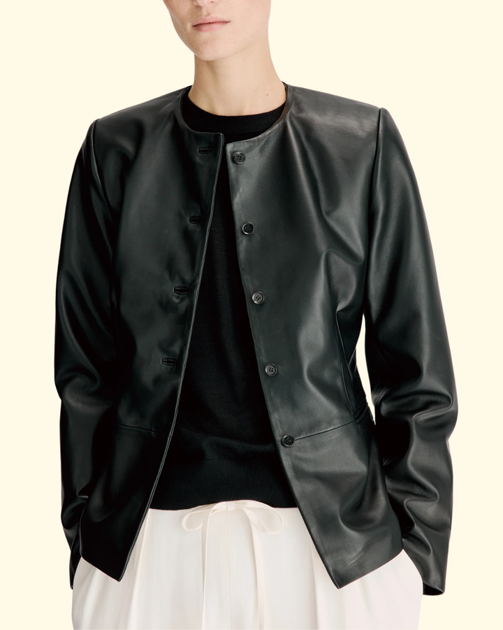 Adea Collarless Jacket | Black