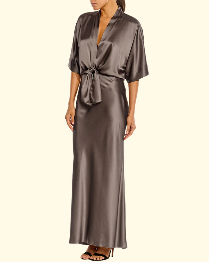 Bias Maxi Skirt | Steel