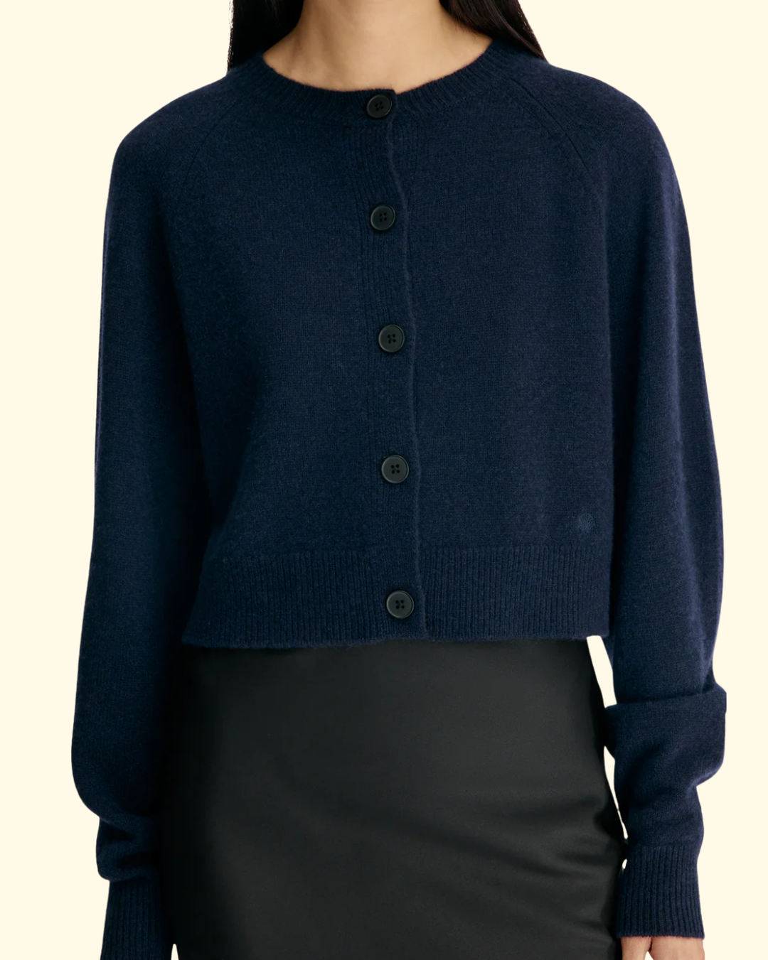Heike Cropped Cardigan | Navy