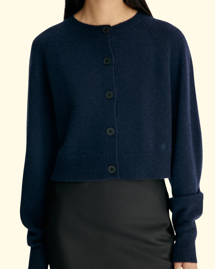 Heike Cropped Cardigan | Navy