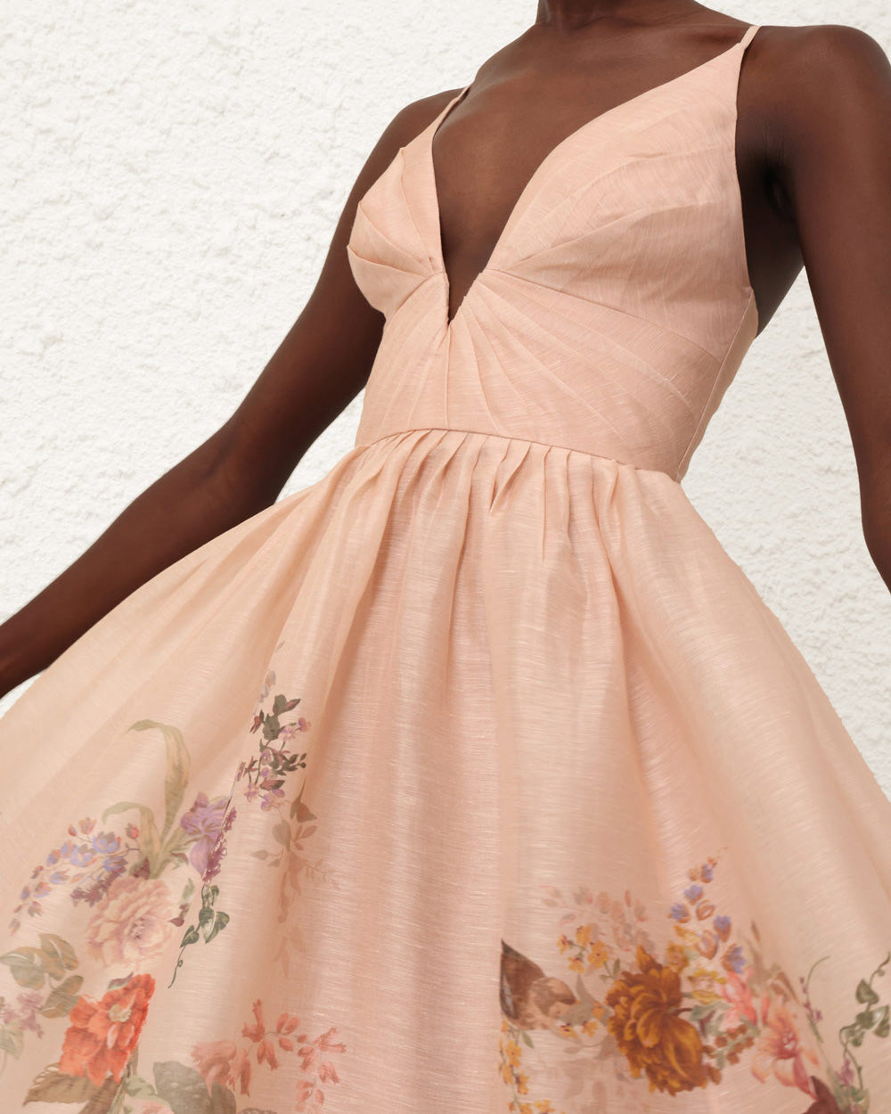 Pavillion V-Neck Midi Dress | Peach