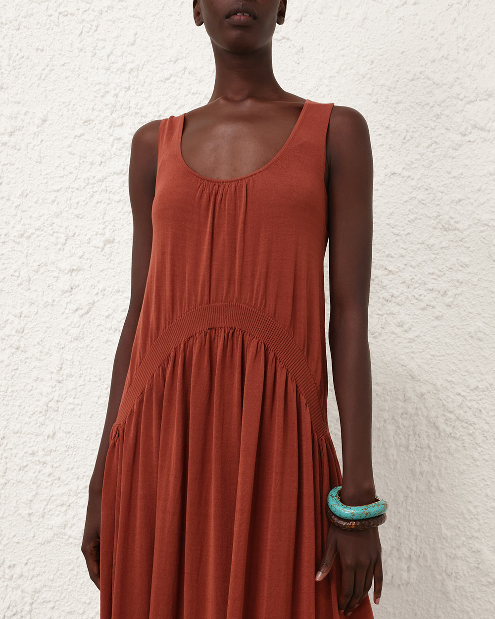 Illuminate Gathered Maxi Dress | Rust