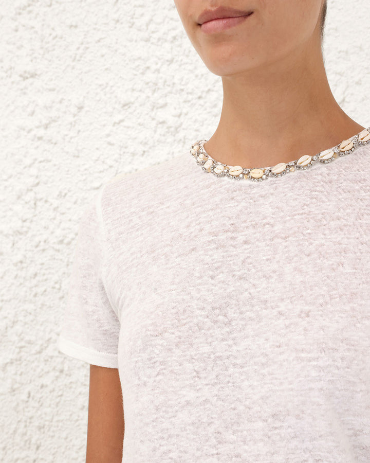 Illuminate Embellished Tee | Ivory