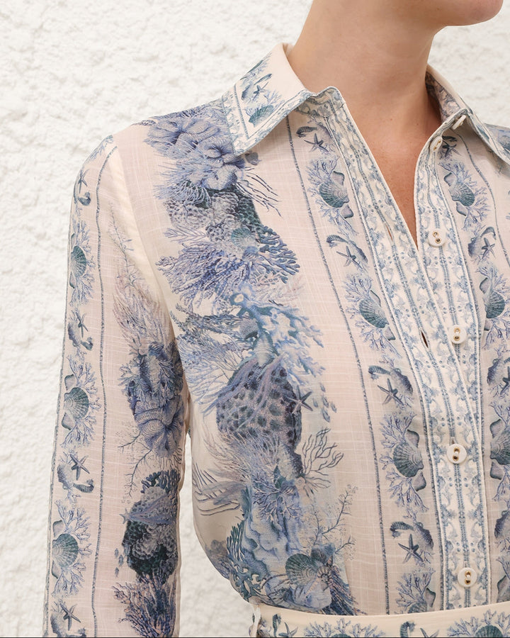 Wanderlust Body Shirt | Blue Toile