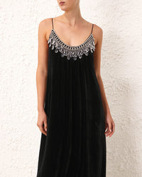 Matchmaker Diamante Slip Dress | Black