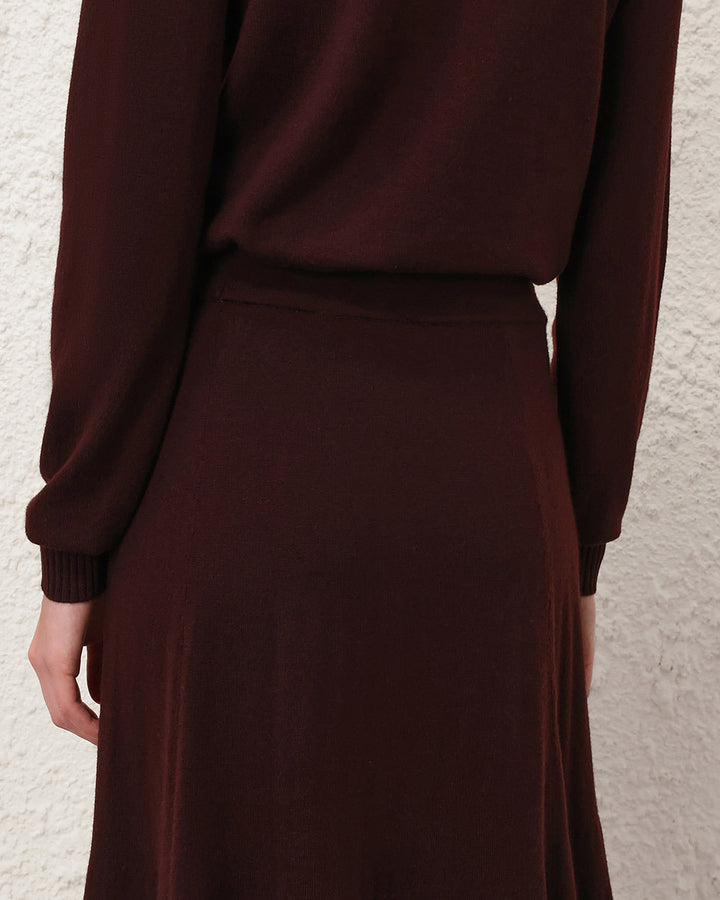 Valiant Merino Lace Skirt | Mahogany
