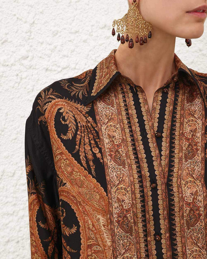 Hypnotic Relaxed Shirt | Black Paisley
