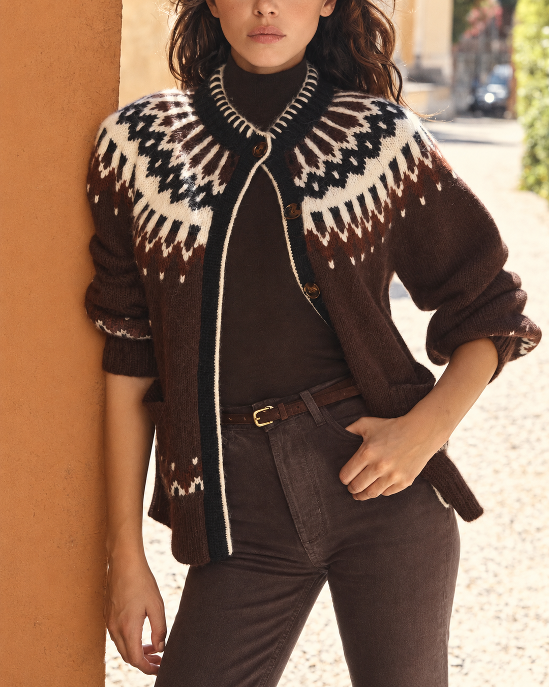 Hue Cardigan | Brun Ab Fair Isle