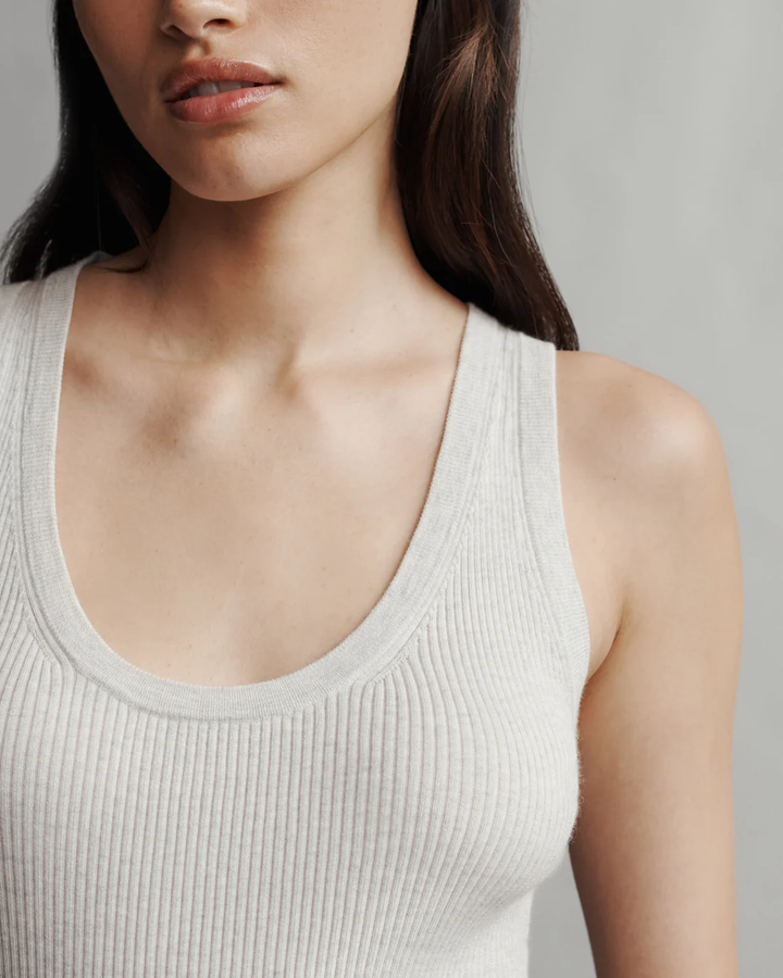 Knit Tank | White Heather Grey