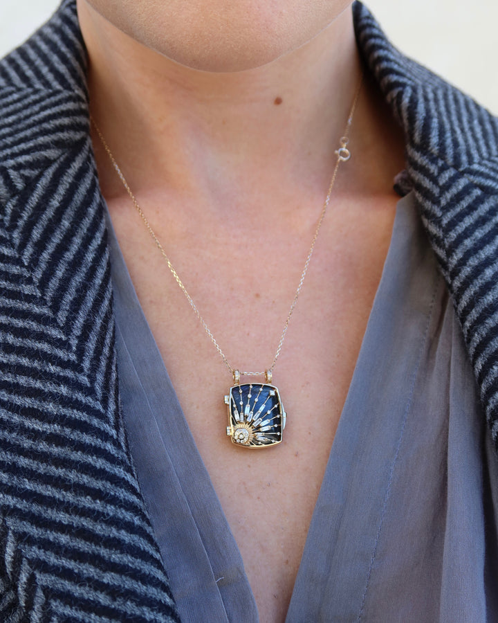 Labradorite Sun Beam Locket