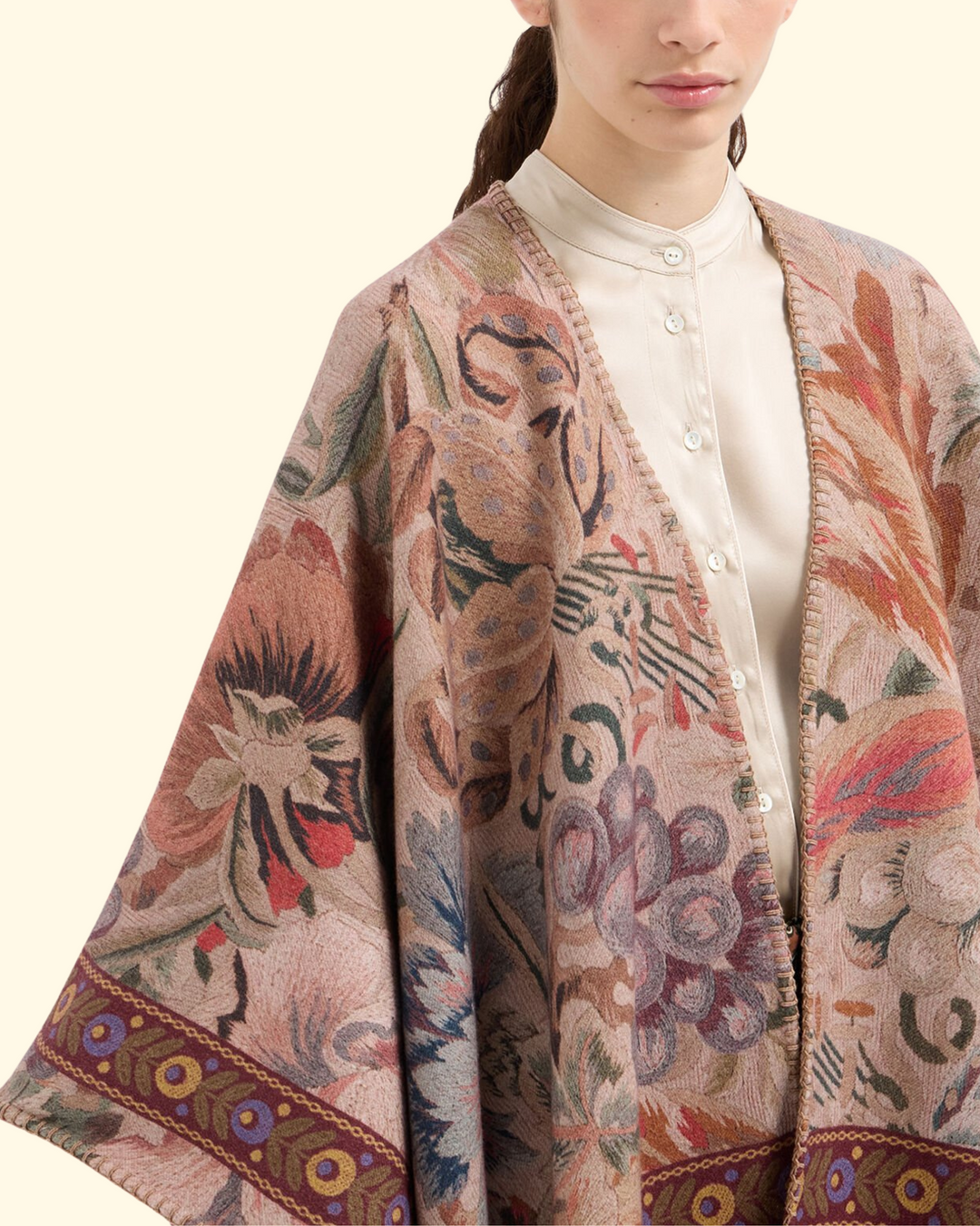 Pancake Poncho Cape Wool | Multi Color
