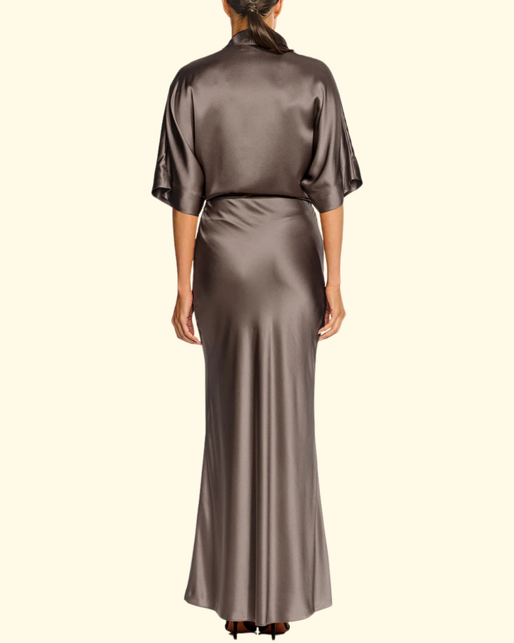Bias Maxi Skirt | Steel