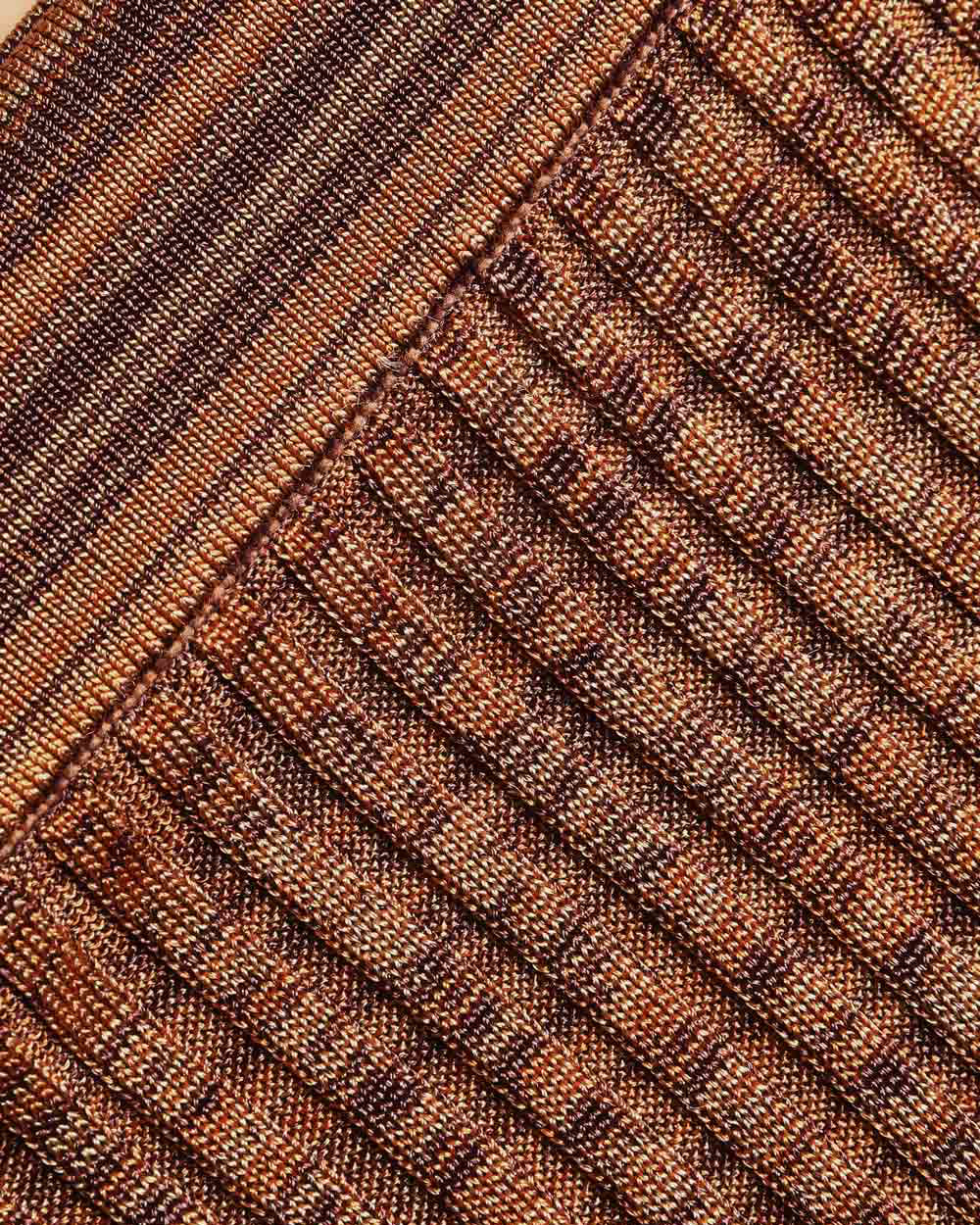 Mouline Rib Midi Skirt | Chocolate Multi