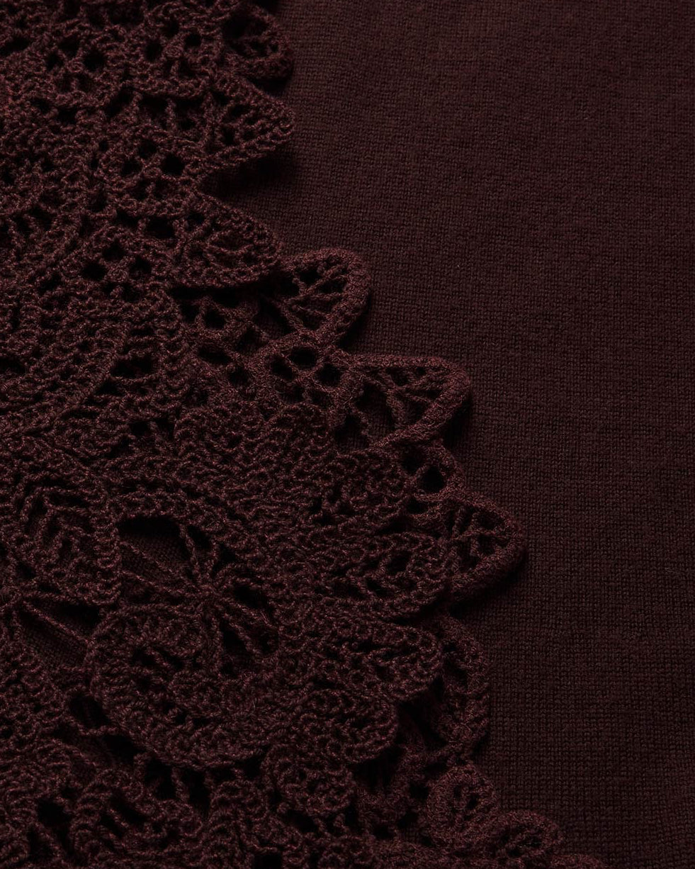 Valiant Merino Lace Skirt | Mahogany