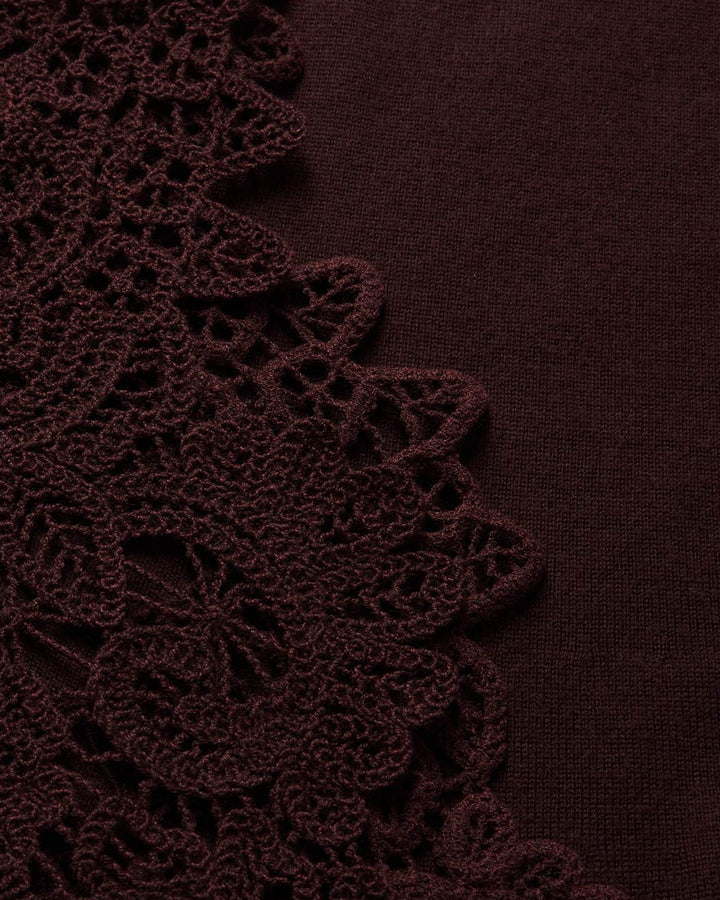 Valiant Merino Lace Skirt | Mahogany