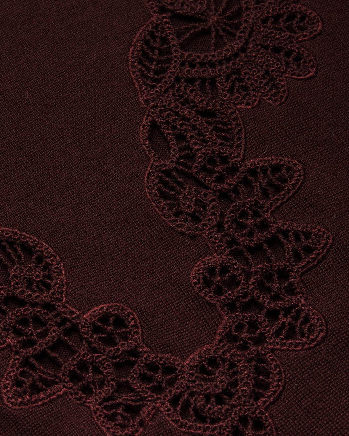 Valiant Merino Lace Turtleneck | Mahogany