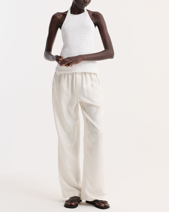 Chunky Knit Halter Top | Optic White